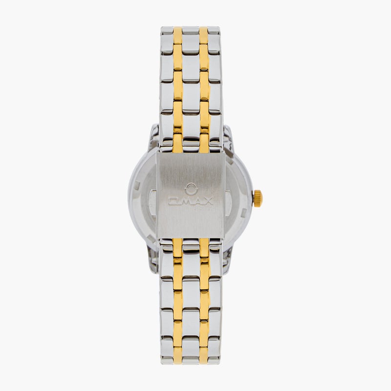 OMAX ساعة أومكس النسائية الفضية والذهبية التناظرية - Image 3